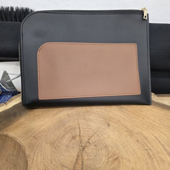 LANVIN Turkish Airlines Business Class Amenity Kit Black Zip Around - Picture 2 of 8
